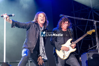 2023-07-06 - Joey Tempest, pseudonym of Rolf Magnus Joakim Larsson and John Norum of the Swedish band of Europe, during their live performs on July 6, 2023 in Ferrara, Italy. - EUROPE - SUMMER TOUR 2023 - CONCERTS - MUSIC BAND