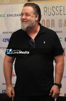 2023-06-26 - New Zealander actor Russell Crowe during the press conference to present his only Italian concert of the “Indoor Garden Party” in which the actor and the organizer 