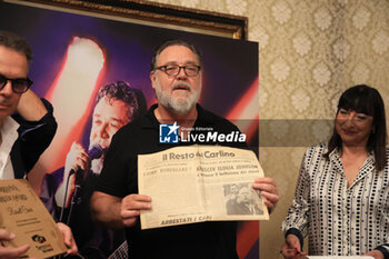 2023-06-26 - New Zealander actor Russell Crowe during the press conference to present his only Italian concert of the “Indoor Garden Party” in which the actor and the organizer 