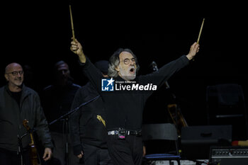 13/09/2024 - Franz Di Cioccio of Premiata Forneria Marconi (PFM) band performing live in concert at Auditorium Parco della Musica - 'PFM canta De Andre Anniversary' Tour - PFM CANTA DE ANDRE' ANNIVERSARY - CONCERTI - BAND ITALIANE