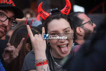 2024-05-25 - Australian heavy metal and rock ’n roll legend band Ac/Dc (guitarist Angus Young and singer Brian Johnson) performing on stage during their “Pwr/up Tour at RCF Arena in Reggio Emilia, Italy, May 25, 2024 - photo Michele Nucci - AC/DC PWR UP TOUR - CONCERTS - MUSIC BAND