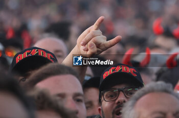 2024-05-25 - Australian heavy metal and rock ’n roll legend band Ac/Dc (guitarist Angus Young and singer Brian Johnson) performing on stage during their “Pwr/up Tour at RCF Arena in Reggio Emilia, Italy, May 25, 2024 - photo Michele Nucci - AC/DC PWR UP TOUR - CONCERTS - MUSIC BAND