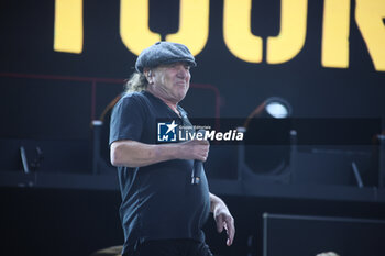 2024-05-25 - Australian heavy metal and rock ’n roll legend band Ac/Dc (guitarist Angus Young and singer Brian Johnson) performing on stage during their “Pwr/up Tour at RCF Arena in Reggio Emilia, Italy, May 25, 2024 - photo Michele Nucci - AC/DC PWR UP TOUR - CONCERTS - MUSIC BAND