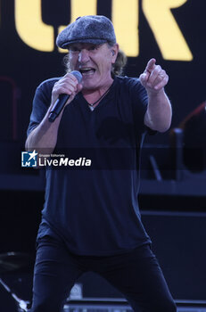 2024-05-25 - Australian heavy metal and rock ’n roll legend band Ac/Dc (guitarist Angus Young and singer Brian Johnson) performing on stage during their “Pwr/up Tour at RCF Arena in Reggio Emilia, Italy, May 25, 2024 - photo Michele Nucci - AC/DC PWR UP TOUR - CONCERTS - MUSIC BAND