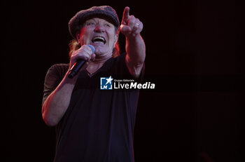 2024-05-25 - Australian heavy metal and rock ’n roll legend band Ac/Dc (guitarist Angus Young and singer Brian Johnson) performing on stage during their “Pwr/up Tour at RCF Arena in Reggio Emilia, Italy, May 25, 2024 - photo Michele Nucci - AC/DC PWR UP TOUR - CONCERTS - MUSIC BAND