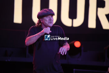 2024-05-25 - Australian heavy metal and rock ’n roll legend band Ac/Dc (guitarist Angus Young and singer Brian Johnson) performing on stage during their “Pwr/up Tour at RCF Arena in Reggio Emilia, Italy, May 25, 2024 - photo Michele Nucci - AC/DC PWR UP TOUR - CONCERTS - MUSIC BAND