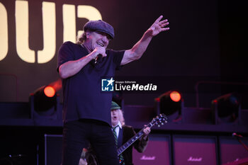 2024-05-25 - Australian heavy metal and rock ’n roll legend band Ac/Dc (guitarist Angus Young and singer Brian Johnson) performing on stage during their “Pwr/up Tour at RCF Arena in Reggio Emilia, Italy, May 25, 2024 - photo Michele Nucci - AC/DC PWR UP TOUR - CONCERTS - MUSIC BAND