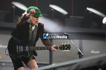 2024-05-25 - Australian heavy metal and rock ’n roll legend band Ac/Dc (guitarist Angus Young and singer Brian Johnson) performing on stage during their “Pwr/up Tour at RCF Arena in Reggio Emilia, Italy, May 25, 2024 - photo Michele Nucci - AC/DC PWR UP TOUR - CONCERTS - MUSIC BAND