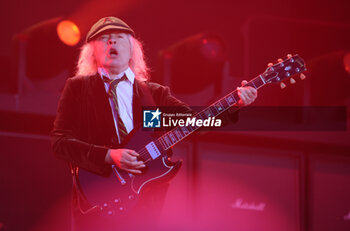 2024-05-25 - Australian heavy metal and rock ’n roll legend band Ac/Dc (guitarist Angus Young and singer Brian Johnson) performing on stage during their “Pwr/up Tour at RCF Arena in Reggio Emilia, Italy, May 25, 2024 - photo Michele Nucci - AC/DC PWR UP TOUR - CONCERTS - MUSIC BAND