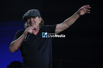 2024-05-25 - Australian heavy metal and rock ’n roll legend band Ac/Dc (guitarist Angus Young and singer Brian Johnson) performing on stage during their “Pwr/up Tour at RCF Arena in Reggio Emilia, Italy, May 25, 2024 - photo Michele Nucci - AC/DC PWR UP TOUR - CONCERTS - MUSIC BAND