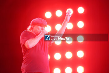 2024-05-25 - Australian heavy metal and rock ’n roll legend band Ac/Dc (guitarist Angus Young and singer Brian Johnson) performing on stage during their “Pwr/up Tour at RCF Arena in Reggio Emilia, Italy, May 25, 2024 - photo Michele Nucci - AC/DC PWR UP TOUR - CONCERTS - MUSIC BAND