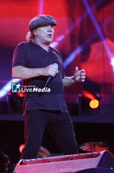 2024-05-25 - Australian heavy metal and rock ’n roll legend band Ac/Dc (guitarist Angus Young and singer Brian Johnson) performing on stage during their “Pwr/up Tour at RCF Arena in Reggio Emilia, Italy, May 25, 2024 - photo Michele Nucci - AC/DC PWR UP TOUR - CONCERTS - MUSIC BAND