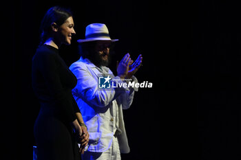 2024-05-18 - Cosimo Damiano Damato and Simona Molinari during the concert El Pelusa y la Negra on 18 May 2024 at the Auditorium Parco della Musica, in Rome, Italy. - MOLINARI E DAMATO ''EL PELUSA Y LA NEGRA'' - CONCERTS - ITALIAN SINGER AND ARTIST