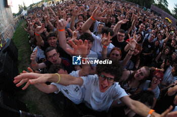 2024-07-04 - Italians rappers Salmo and Noyz Narcos on stage during the Hellrsaisers tour, Sequoie Music Park, Bologna, Italy, July 04, 2024 - SALMO & NOYZ NARCOS - HELLRAISERS LIVE - CONCERTS - ITALIAN SINGER AND ARTIST