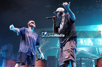 2024-07-04 - Italians rappers Salmo and Noyz Narcos on stage during the Hellrsaisers tour, Sequoie Music Park, Bologna, Italy, July 04, 2024 - SALMO & NOYZ NARCOS - HELLRAISERS LIVE - CONCERTS - ITALIAN SINGER AND ARTIST