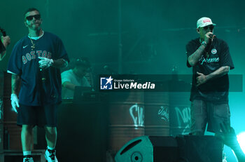 2024-07-04 - Italians rappers Salmo and Noyz Narcos on stage during the Hellrsaisers tour, Sequoie Music Park, Bologna, Italy, July 04, 2024 - SALMO & NOYZ NARCOS - HELLRAISERS LIVE - CONCERTS - ITALIAN SINGER AND ARTIST