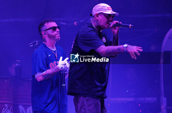 2024-07-04 - Italians rappers Salmo and Noyz Narcos on stage during the Hellrsaisers tour, Sequoie Music Park, Bologna, Italy, July 04, 2024 - SALMO & NOYZ NARCOS - HELLRAISERS LIVE - CONCERTS - ITALIAN SINGER AND ARTIST