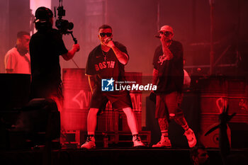 2024-07-04 - Italians rappers Salmo and Noyz Narcos on stage during the Hellrsaisers tour, Sequoie Music Park, Bologna, Italy, July 04, 2024 - SALMO & NOYZ NARCOS - HELLRAISERS LIVE - CONCERTS - ITALIAN SINGER AND ARTIST