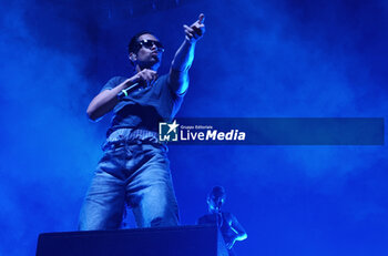 2024-07-19 - Italian-aegyptian singer Mahmood performing on stage during his summer tour at Sequoie Music Park - Bologna, Italy, July 19, 2024 - MAHMOOD 2024 SUMMER TOUR - CONCERTS - ITALIAN SINGER AND ARTIST