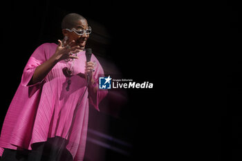 2024-10-28 - French-american jazz singer Cècile Mc Lorin Salvant on stage during her concert in the Bologna Jazz Festival at “Duse” theatre. Bologna, Italy, October 28, 2024 - CèCILE MC LORIN SALVANT  - BOLOGNA JAZZ FESTIVAL - SHOWS - SINGER AND ARTIST