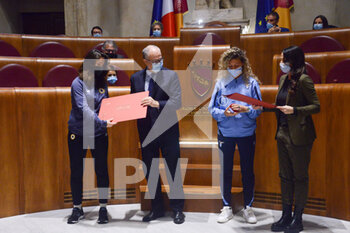 Footballers of the women's teams AS Roma and SS Lazio meet the mayor of Rome Roberto Gualtieri during the session of the city council. - NEWS - EVENTS