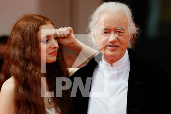 2021-09-04 - Jimmy Page and his partner poet and performer Scarlett Sabet arrive for the screening of the film 