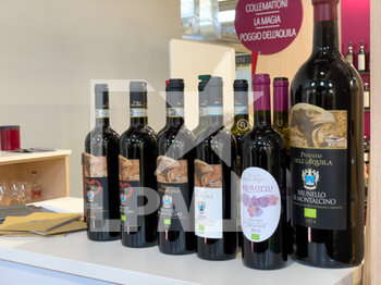 2022-04-10 - Bottles of Brunello di Montalcino vines exposed at Vinitaly 2022 - 54TH EDITION OF VINITALY - INTERNATIONAL FAIR OF WINES IN VERONA - NEWS - EVENTS