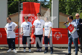 2022-05-11 - Inauguration plate
team special
Special Olympics event,
the passage of the Olympic flame in Terni.
then he will leave for Turin
 - EVENTO “TORCH RUN” SPECIAL OLYMPICS ITALIA E INTITOLAZIONE TARGA COMMEMORATIVA A EUNICE KENNEDY SHIVER - NEWS - EVENTS