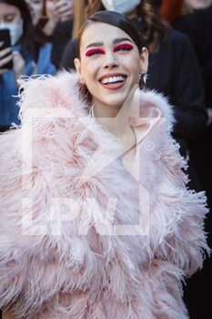 2022-02-23 - Danna Paola arriving at Fendi fashion show during the Milan Fashion Week Fall/Winter 2022/2023 on February 23, 2022 in Milan, Italy. - FENDI - OUTSIDE CELEBRITY ARRIVALS - MILAN FASHION WEEK FALL/WINTER - NEWS - FASHION