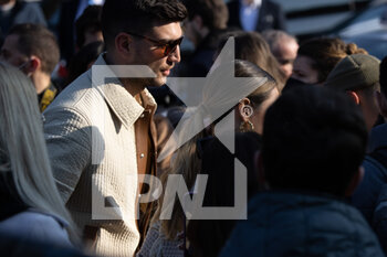 2022-02-25 - Beatrice Valli and Marco Fantini are seen at Tod's fashion show during the Milan Fashion Week Fall/Winter 2022/2023 on February 25th, 2022 in Milan, Italy. Photo: Cinzia Camela. - TOD'S - OUTSIDE ARRIVALS - MILAN FASHION WEEK WOMENSWEAR FALL/WINTER 2022/2023 - NEWS - FASHION