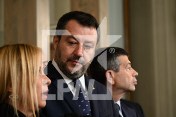 2022-10-21 - ROME, ITALY - OCTOBER 21: Matteo Salvini leaves the meeting with Italian President Sergio Mattarella during the first day of consultations at Quirinale Palace, on October 21, 2022 in Rome, Italy.
(Photo by Fabrizio Corradetti / LiveMedia) - ITALY QUIRINALE CONSULTATIONS FOR THE FORMATION OF A NEW GOVERNMENT DAY 2 - NEWS - POLITICS