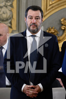 2022-10-22 - ROME, ITALY - OCTOBER 22: Matteo Salvini during the swearing in of the Meloni government  at the Quirinale Palace, on October 22, 2022 in Rome, Italy.
(Photo by Fabrizio Corradetti / LiveMedia) - SWEARING IN OF THE MELONI GOVERNMENT AT THE QUIRINALE PALACE - NEWS - POLITICS