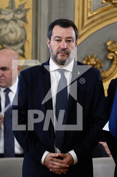 2022-10-22 - ROME, ITALY - OCTOBER 22: Matteo Salvini Ministro delle Infrastrutture e vicepremier during the swearing in of the Meloni government  at the Quirinale Palace, on October 22, 2022 in Rome, Italy.
(Photo by Fabrizio Corradetti / LiveMedia) - SWEARING IN OF THE MELONI GOVERNMENT AT THE QUIRINALE PALACE - NEWS - POLITICS