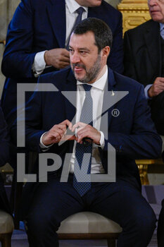 2022-10-22 - ROME, ITALY - OCTOBER 22:  Matteo Salvini during the swearing in of the Meloni government  at the Quirinale Palace, on October 22, 2022 in Rome, Italy.
(Photo by Fabrizio Corradetti / LiveMedia) - SWEARING IN OF THE MELONI GOVERNMENT AT THE QUIRINALE PALACE - NEWS - POLITICS