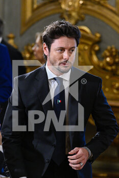 2022-10-22 - ROME, ITALY - OCTOBER 22: Andrea Giambruno during the swearing in of the Meloni government  at the Quirinale Palace, on October 22, 2022 in Rome, Italy.
(Photo by Fabrizio Corradetti / LiveMedia) - SWEARING IN OF THE MELONI GOVERNMENT AT THE QUIRINALE PALACE - NEWS - POLITICS