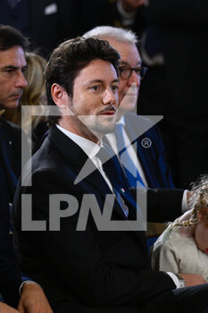 2022-10-22 - ROME, ITALY - OCTOBER 22: Andrea Giambruno partner of Giorgia Meloni during the swearing in of the Meloni government  at the Quirinale Palace, on October 22, 2022 in Rome, Italy.
(Photo by Fabrizio Corradetti / LiveMedia) - SWEARING IN OF THE MELONI GOVERNMENT AT THE QUIRINALE PALACE - NEWS - POLITICS