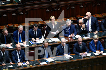 2022-10-25 - the government benches during the session in the Chamber of Deputies for the vote of confidence of the Meloni government October 25, 2022 in Rome, Italy. - VOTE OF CONFIDENCE OF THE MELONI GOVERNMENT - NEWS - POLITICS