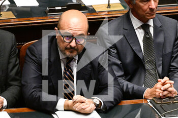 2022-10-25 - Gennaro Sangiuliano Ministro della Cultura during the session in the Chamber of Deputies for the vote of confidence of the Meloni government October 25, 2022 in Rome, Italy. - VOTE OF CONFIDENCE OF THE MELONI GOVERNMENT - NEWS - POLITICS