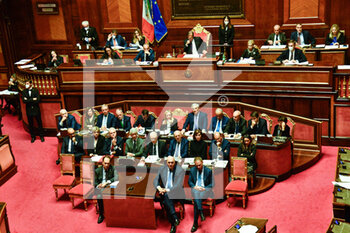 2022-10-26 - government bench during the session in the Palazzo Madama in Rome the vote of confidence of the Meloni government October 26, 2022 in Rome, Italy. - VOTE OF CONFIDENCE OF THE MELONI GOVERNMENT AT SENATO - NEWS - POLITICS