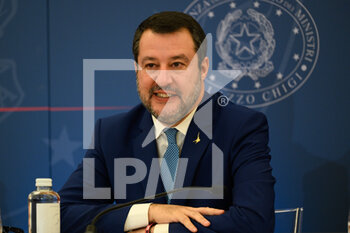 2022-11-22 - Matteo Salvini during the session press conference after the approval of the 2023 Budget bill by the Council of Ministerst October 25, 2022 in Rome, Italy. - PRESS CONFERENCE AFTER THE APPROVAL OF THE 2023 BUDGET BILL BY THE COUNCIL OF MINISTERS - NEWS - POLITICS