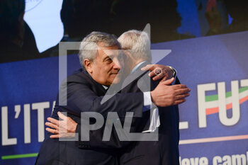 2022-04-08 - Antonio Tajani and Carlo Sangalli, hug - “L’ITALIA DEL FUTURO”, EVENT ORGANIZED BY THE POLITICAL PARTY FORZA ITALIA - NEWS - POLITICS