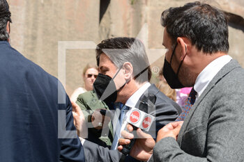 2022-05-03 - Giuseppe Conte interviewed by journalists - ROME: THE LEADER OF THE MOVIMENTO CINQUE STELLE PARTY, GIUSEPPE CONTE, PARTICIPATES IN THE CONFERENCE 