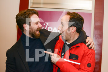 2022-02-16 - Graziano Scarabicchi (L), Pietro Romano (R) - THE GUESTS OF THE FIRST SHOW OF THE COMEDIANS ALE AND FRANZ 
