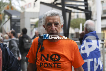 2023-12-02 - Renato Accorinti at the demonstration against the building of the bridge on the Messina Strait - NATIONAL DEMONSTRATION AGAINST THE BUILDING OF THE BRIDGE ON THE MESSINA STRAIT - NEWS - ENVIRONMENT
