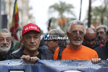 2023-12-02 - The attivists Domenico Lucano and Renato Accorinti protest against the building of the bridge on the Messina Strait - NATIONAL DEMONSTRATION AGAINST THE BUILDING OF THE BRIDGE ON THE MESSINA STRAIT - NEWS - ENVIRONMENT