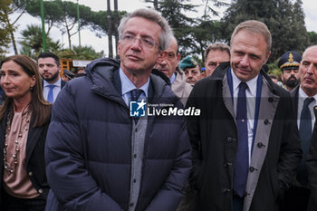 2023-11-21 - Minister of Agriculture, Food Sovereignty and Forestry in the Meloni government Francesco Lollobrigida and mayor of Naples Gaetano Manfredi in Caivano for the inauguration of the urban park at the Delphinia sports centre, a place near the Green Park - MINISTER OF AGRICULTURE, FOOD SOVEREIGNTY AND FORESTRY FRANCESCO LOLLOBRIGIDA IN CAIVANO  - NEWS - CHRONICLE