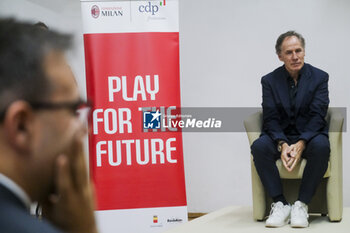 2023-11-21 - Play for the future presented in Naples the first results of the Milan Foundation project with AC Milan vice-president Franco Baresi and the Italian Minister of Justice of the Meloni government Carlo Nordio, the project involves young people put on probation in penal circuits aimed at their social reintegration through sports education. - PLAY FOR THE FUTURE PROJECT WITH FRANCO BARESI AND MINISTER OF JUSTICE CARLO NORDIO - NEWS - CHRONICLE