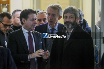 2023-11-27 - The political leader of the Five Stars Movement, Giuseppe Conte during 25 november... never again, in Naples 27 november 2023 at the Sala Giunta of Palazzo San Giacomo an event organised by the city of Naples in the presence of the mayor of naples Gaetano Manfredi, and former president of the chamber Roberto Fico

 - GIUSEPPE CONTE AT THE CITY OF NAPLES - NEWS - CHRONICLE