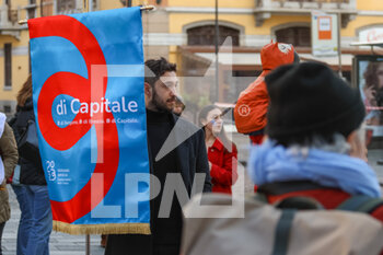 2023-01-21 - Flag bearer during the march - BERGAMO BRESCIA ITALIAN CAPITAL OF CULTURE 2023 - 