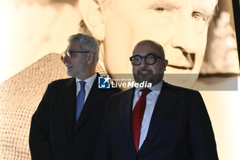 2023-11-15 - Federico Mollicone, Gennaro Sangiuliano during the press preview of the exhibition 